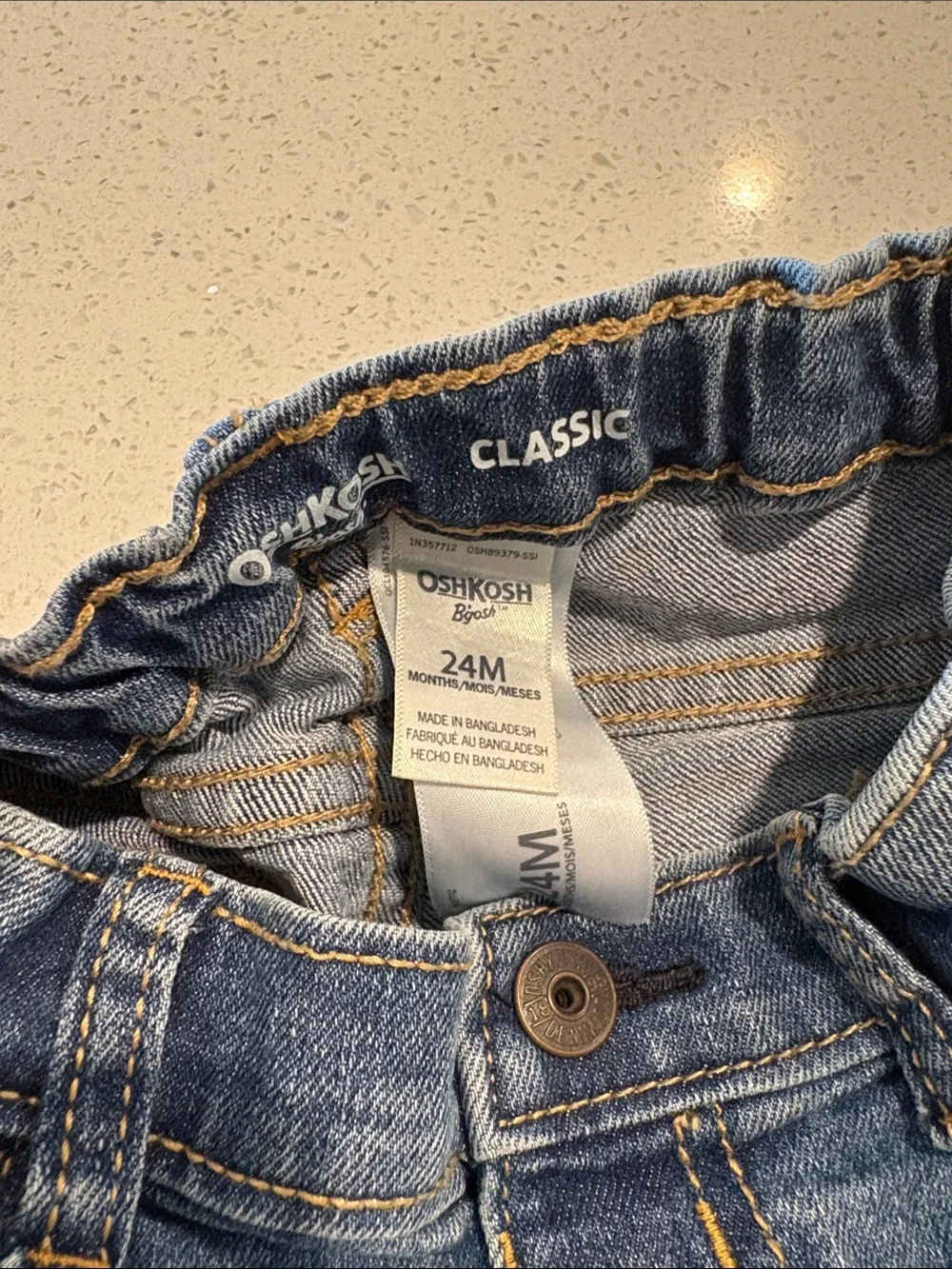 OshKosh B'gosh Toddler Faded Blue Stretch Denim Jeans 24 months
